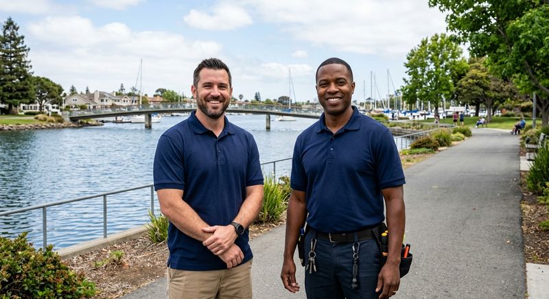 Locksmith team near Foster City California lagoon waterfront